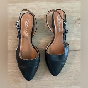 Chanel style sling back flats